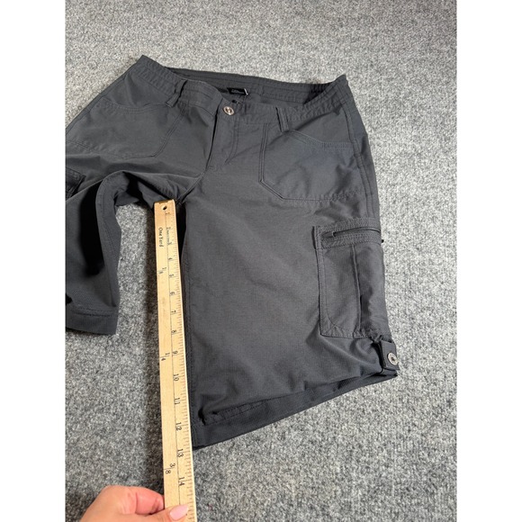 Kuhl Womens Cargo Shorts SZ 10 Charcoal Grey Ripstop Hiking Outdoor Roll Up Tab - Picture 5 of 11
